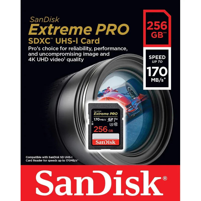 Sandisk 256GB Extreme Pro Sdxc Card 170 Mb/S V30 Uhs-I U3 - Sdsdxxy-256G-Gn4In - eBuy UAE